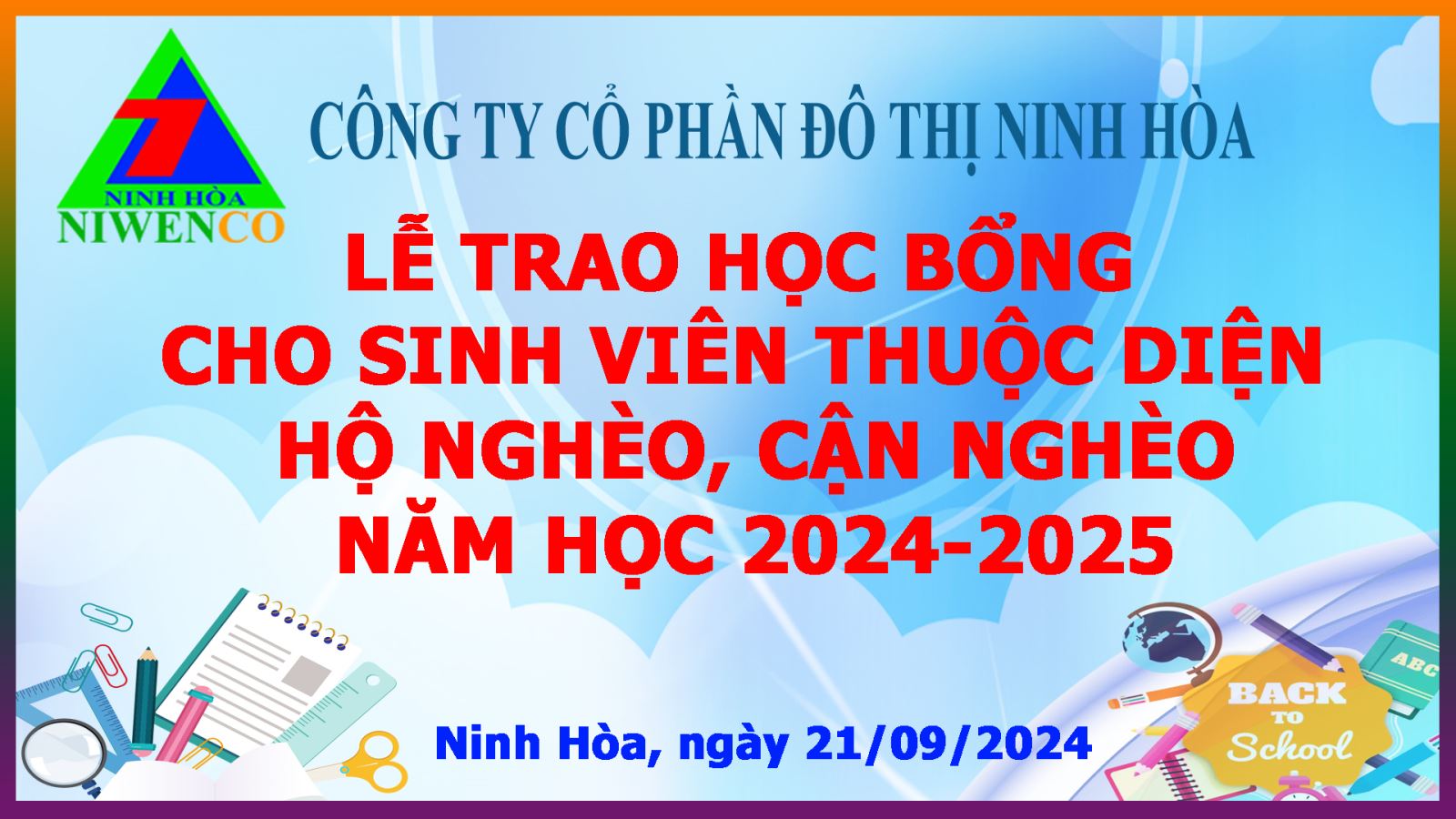 LỄ TRAO HỌC BỔNG CHO SINH VIÊN  GIA ĐÌNH THUỘC DIỆN HỘ NGHÈO, CẬN NGHÈO HỌC KỲ I, NĂM HỌC 2024 - 2025